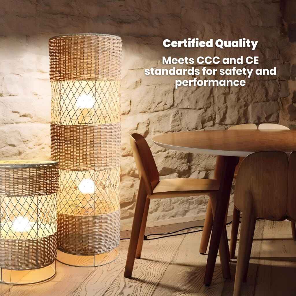 Contemporary Japanese Rattan LED Floor Lamp – Zen Style Lighting for Home