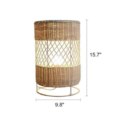 Contemporary Japanese Rattan LED Floor Lamp – Zen Style Lighting for Home