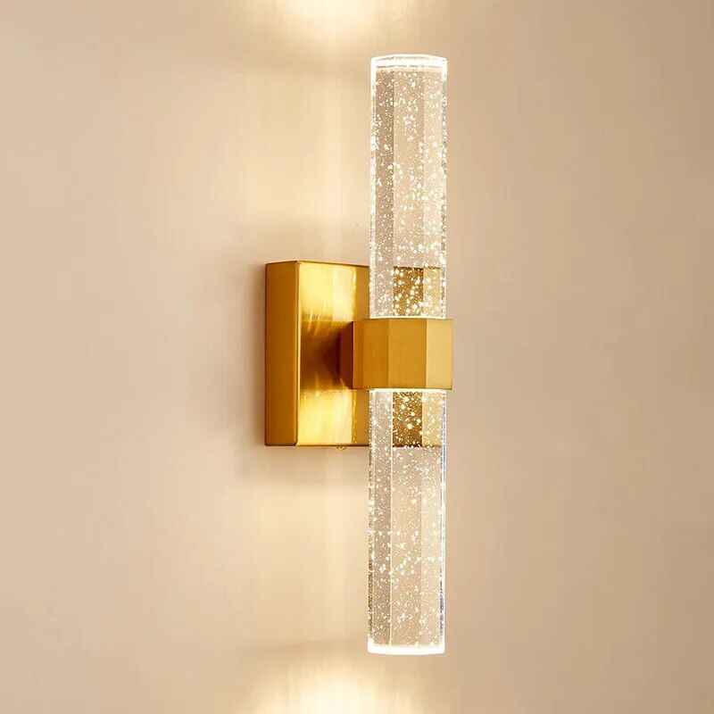 Luxury Gold Crystal LED Wall Sconce – Modern Minimalist Indoor Lighting