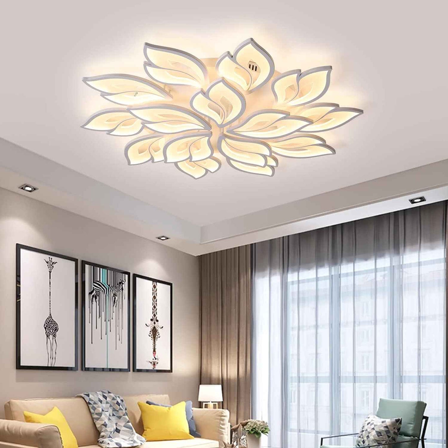 Dimmable Modern LED Ceiling Chandelier with Remote – Versatile Lighting for Home Interiors