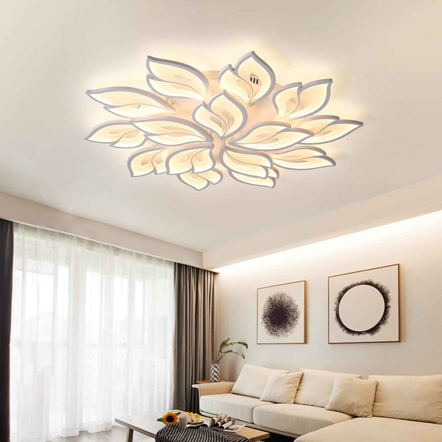 Dimmable Modern LED Ceiling Chandelier with Remote – Versatile Lighting for Home Interiors