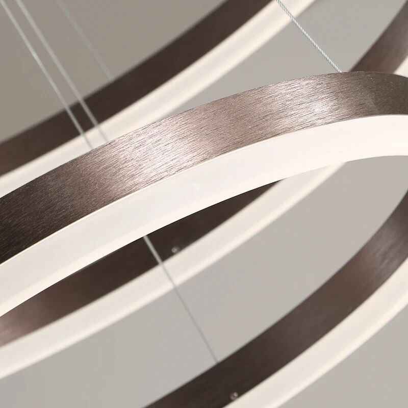 Dimmable Nordic LED Chandelier – Modern 6-Ring Pendant Light for Home & Commercial Spaces