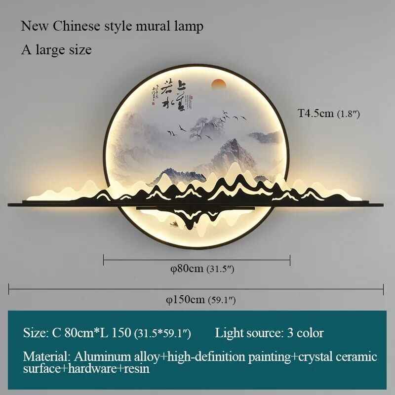 Modern Chinese-Style LED Wall Sconce – Creative Indoor Picture Lamp