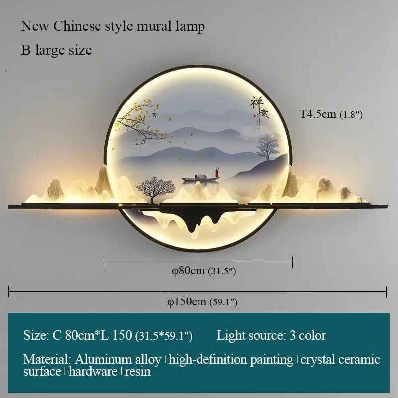 Modern Chinese-Style LED Wall Sconce – Creative Indoor Picture Lamp