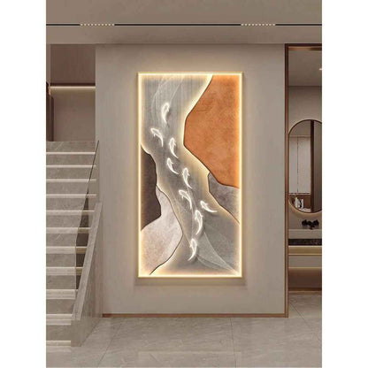 Modern Abstract Fish Art LED Wall Lamp for Corridor & Living Room