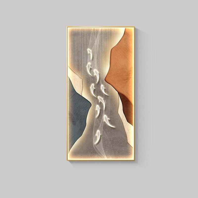 Modern Abstract Fish Art LED Wall Lamp for Corridor & Living Room