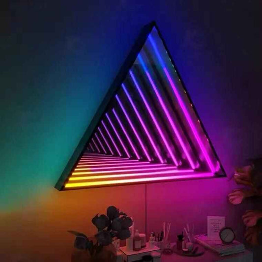 Infinite LED Mirror Wall Lamp – RGB Color 3D Magic Light for Home & Party Decor