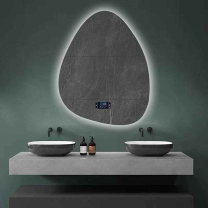 Modern Rectangular Smart LED Bathroom Mirror with Bluetooth Speaker & Adjustable Light