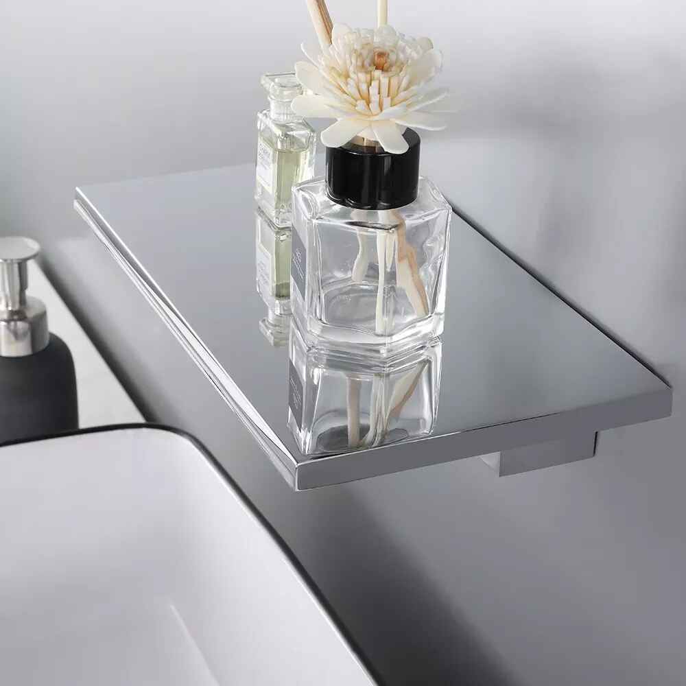 Contemporary Chrome Waterfall Bathroom Faucet – Wall Mounted Single Handle