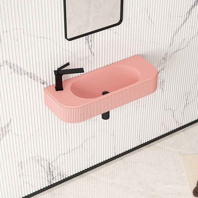 Luxe Wall-Hung Stone Resin Bathroom Basin