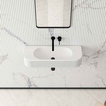 Luxe Wall-Hung Stone Resin Bathroom Basin