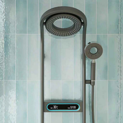 Digital Display Rotatable Pressurized Shower Head Rain Shower