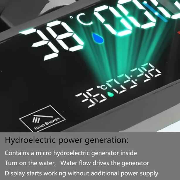 Thermostatic Digital Display Rainfall Shower Set – Eco-Friendly Hydro-Power