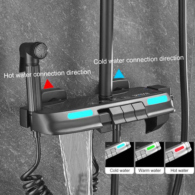 Thermostatic Digital Display Rainfall Shower Set – Eco-Friendly Hydro-Power