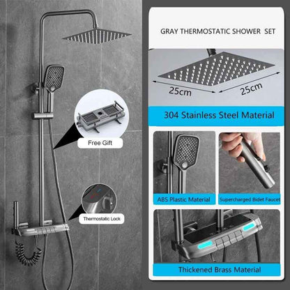 Thermostatic Digital Display Rainfall Shower Set – Eco-Friendly Hydro-Power