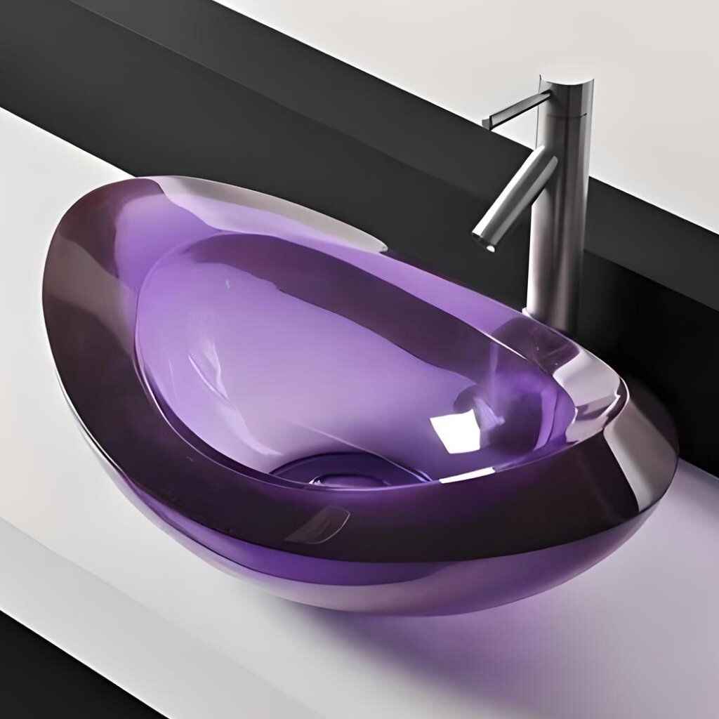 Elegant Oval Resin Wash Basin – Vibrant Countertop Sink for Modern Bathrooms