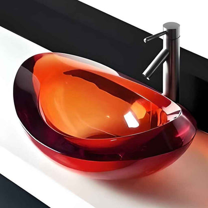 Elegant Oval Resin Wash Basin – Vibrant Countertop Sink for Modern Bathrooms