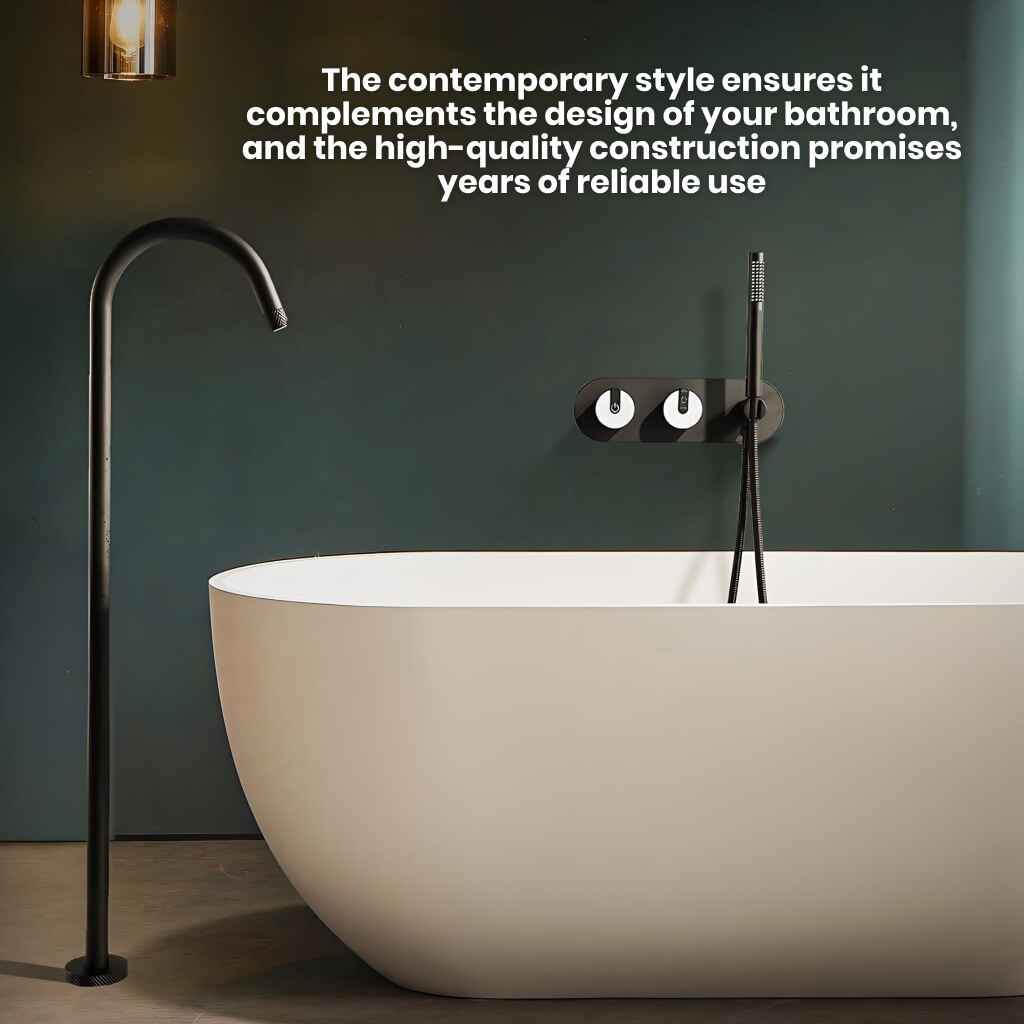 Luxury Freestanding Dual Handle Bathtub Faucet with Handheld Shower