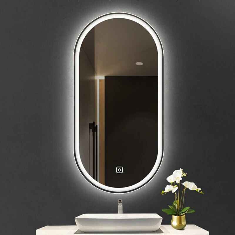 Smart Oval LED Illuminated Bathroom Mirror with Voice Control and Body Sensor