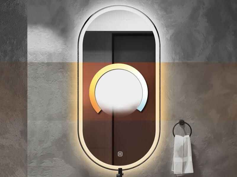 Smart Oval LED Illuminated Bathroom Mirror with Voice Control and Body Sensor