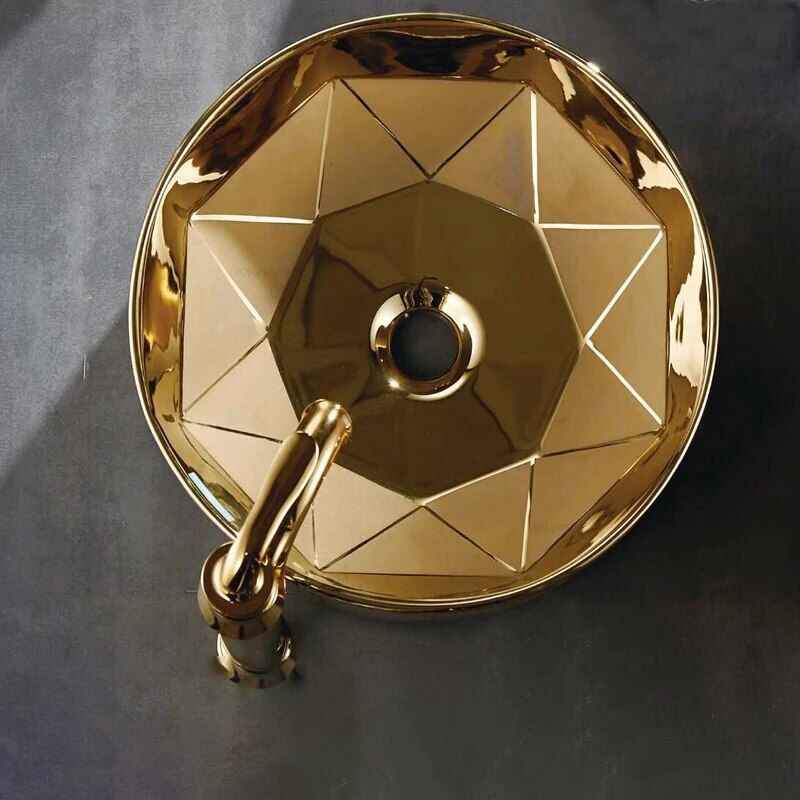 Elegant Rose Gold Ceramic Bathroom Basin