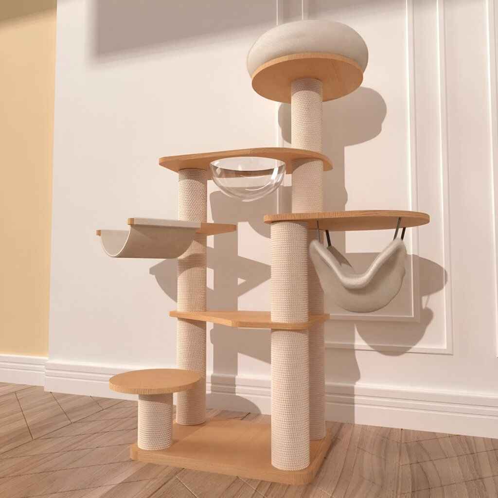 Wooden Cat Tower for Big Cats