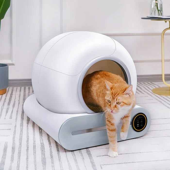 Smart Self-Cleaning Cat Litter Box with App Control and Ionic Deodorizer, 65L