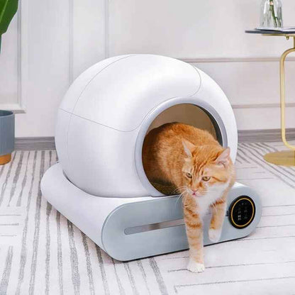 Smart Self-Cleaning Cat Litter Box with App Control and Ionic Deodorizer, 65L