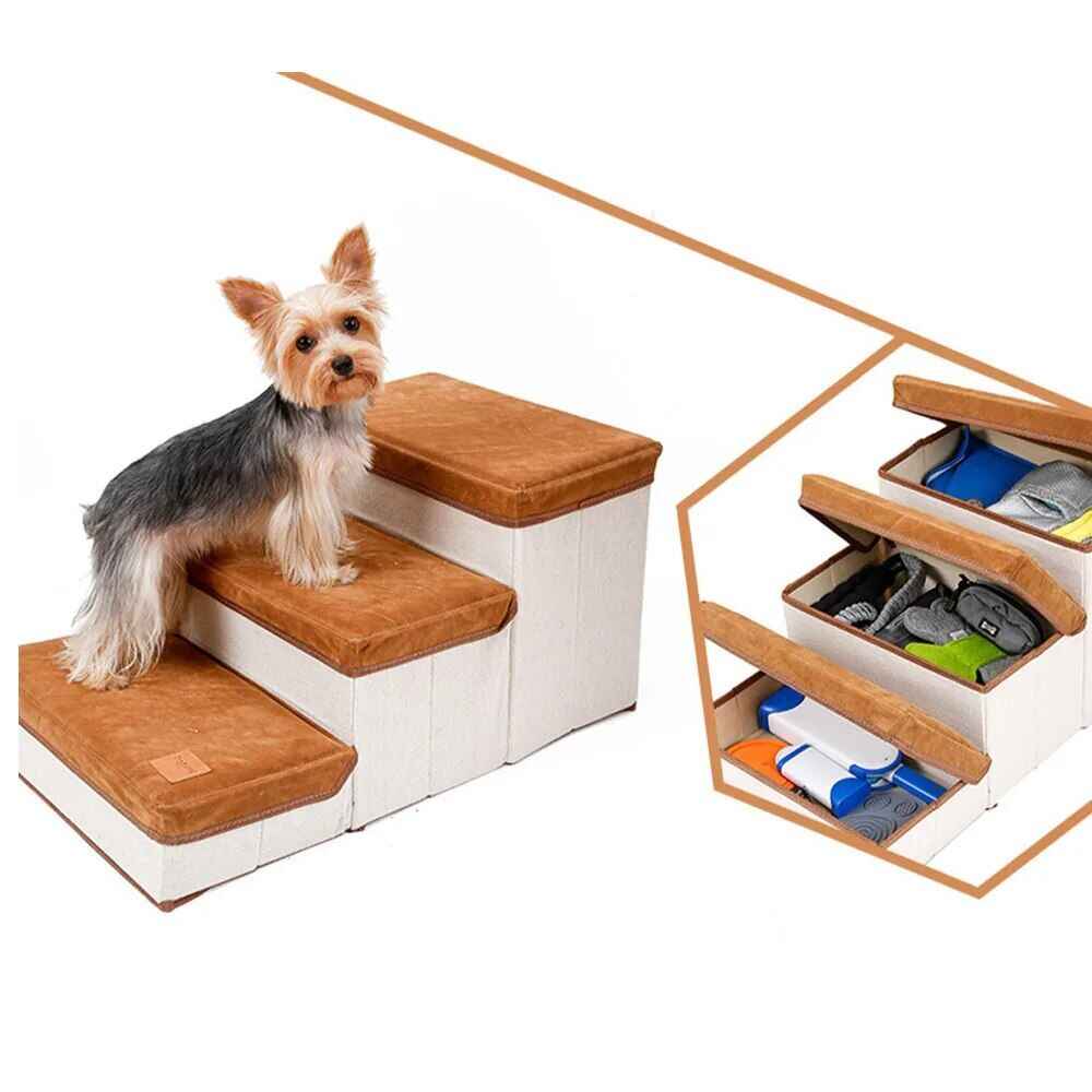 Multi-Purpose Dog Steps with Storage – Pet Stairs and Ramp for Small Dogs and Cats