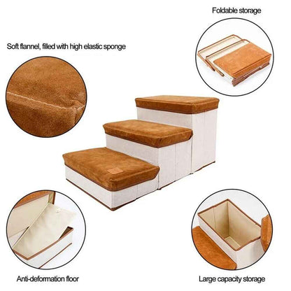 Multi-Purpose Dog Steps with Storage – Pet Stairs and Ramp for Small Dogs and Cats