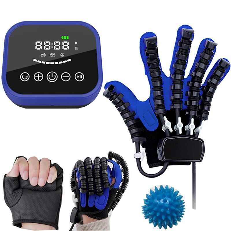 Smart Rehabilitation Massage Glove for Stroke & Hemiplegia Hand Recovery Blue