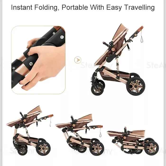 5-IN-1 Luxury Travel Baby Stroller with Car Seat Portable, Foldable and Durable.