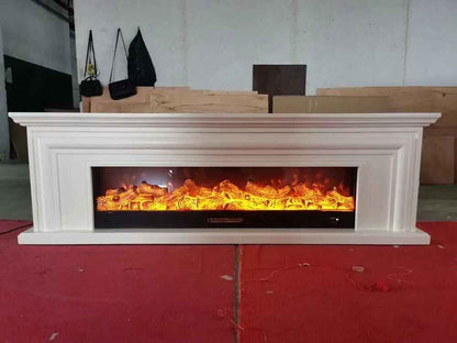 Electric Fireplace with Wooden Mantel and LED Flame Effect