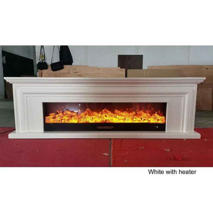 Electric Fireplace with Wooden Mantel and LED Flame Effect