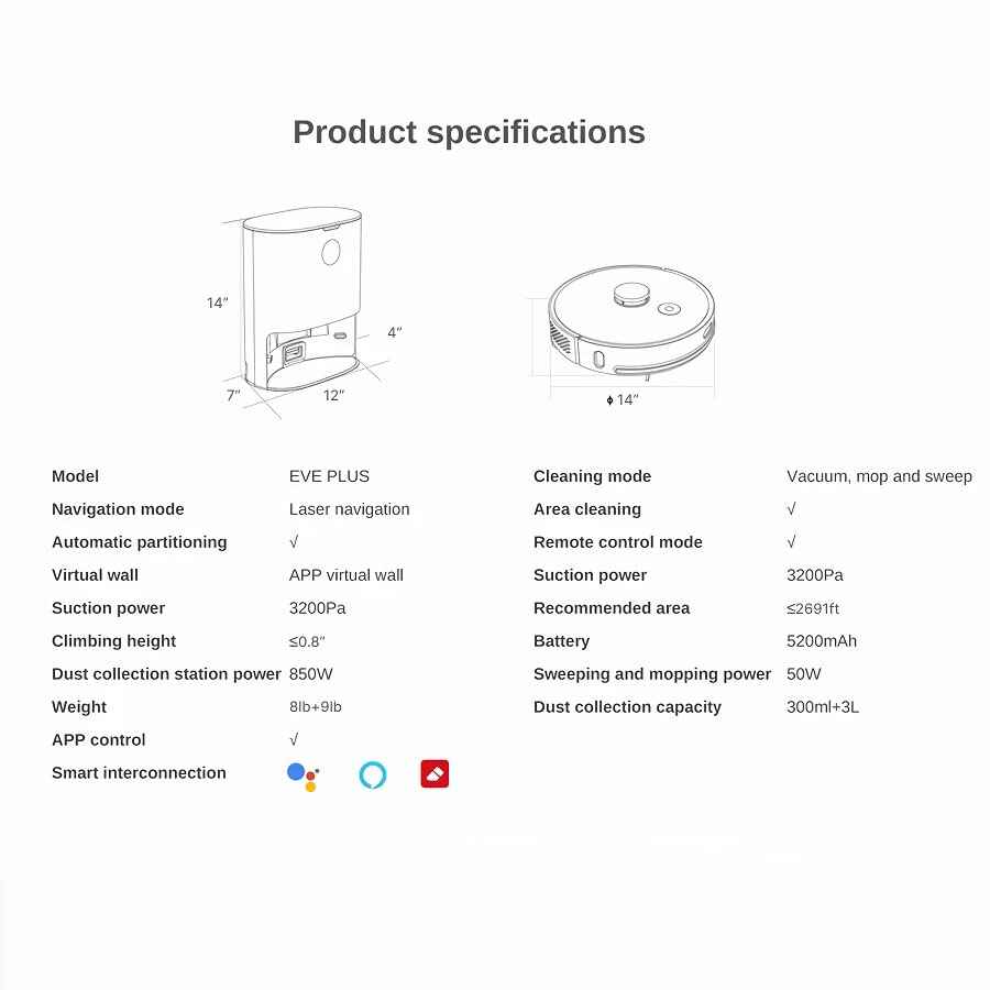 Smart Home Robot Vacuum Cleaner with Mop & Automatic Dust Collection