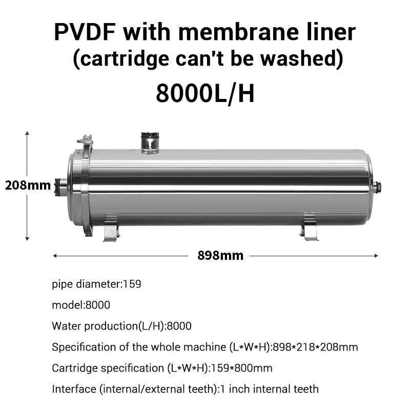 8000L Ultrafiltration Stainless Steel Water Purifier – Direct Drinking, Washable Pipe Design