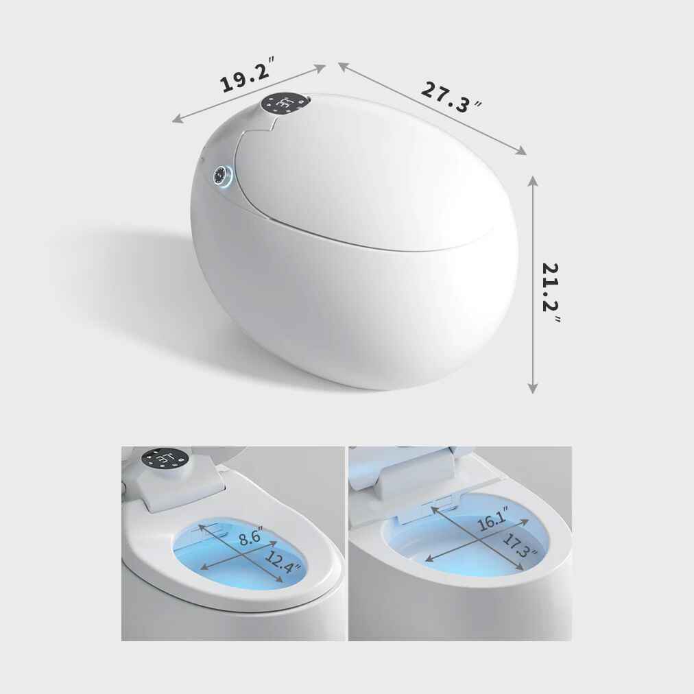 Deluxe Egg-Shaped Smart Toilet with Foot Flush and Warm Air Drying