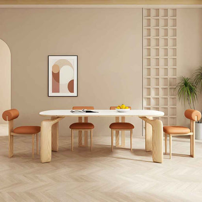 Luxurious Modern Oval Wood Dining Table for Elegant Spaces