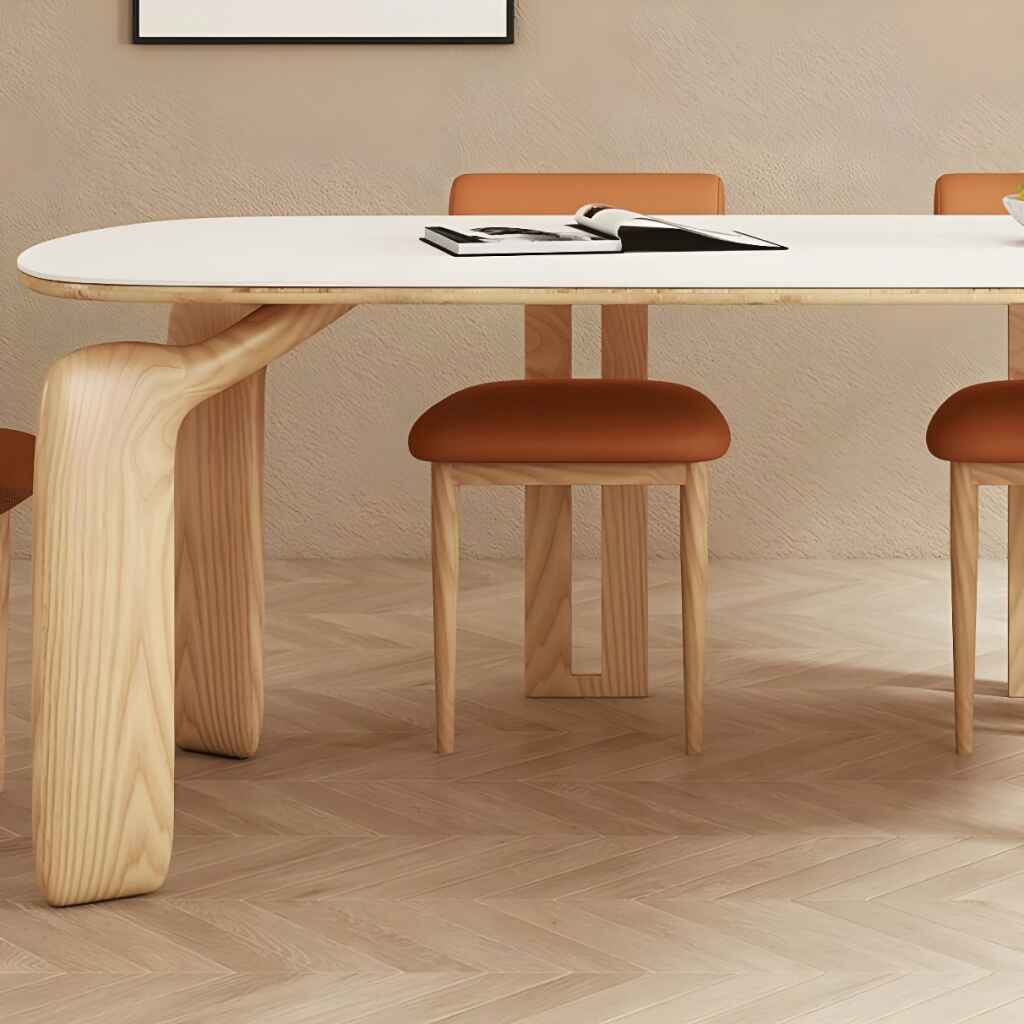 Luxurious Modern Oval Wood Dining Table for Elegant Spaces