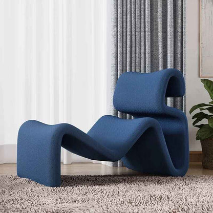 Modern Nordic Style Lazy Lounge Chair – Comfy Cashmere Single Sofa Recliner for Living Room and Balcony