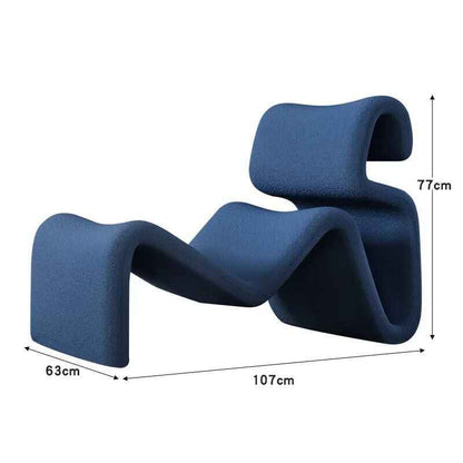 Modern Nordic Style Lazy Lounge Chair – Comfy Cashmere Single Sofa Recliner for Living Room and Balcony