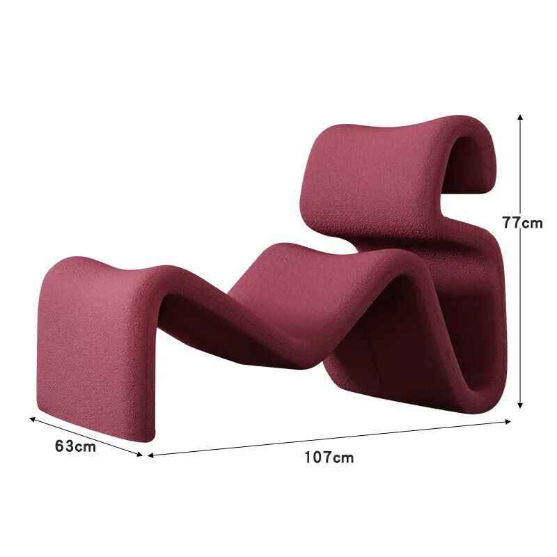 Modern Nordic Style Lazy Lounge Chair – Comfy Cashmere Single Sofa Recliner for Living Room and Balcony