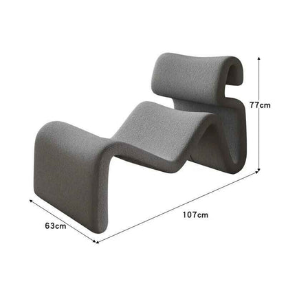 Modern Nordic Style Lazy Lounge Chair – Comfy Cashmere Single Sofa Recliner for Living Room and Balcony