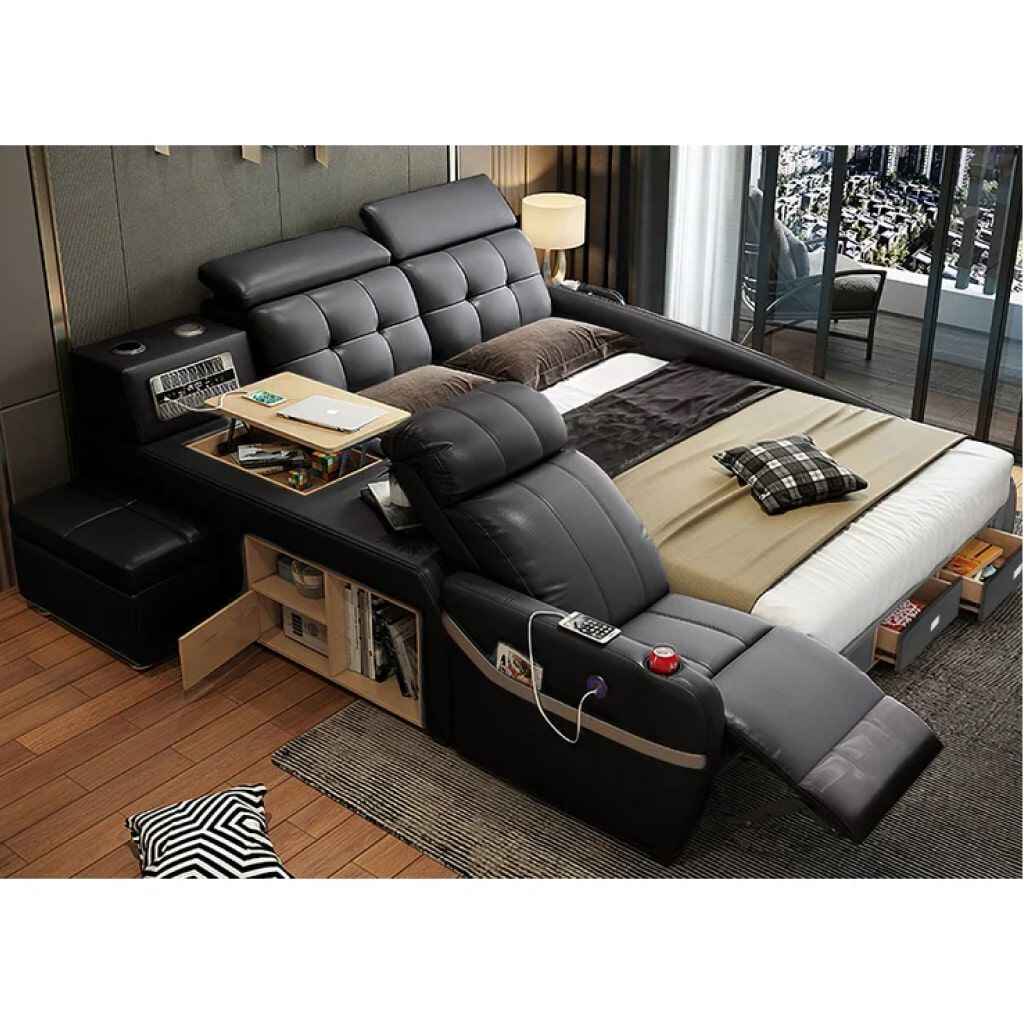 Luxury King Bed with Massage and Storage