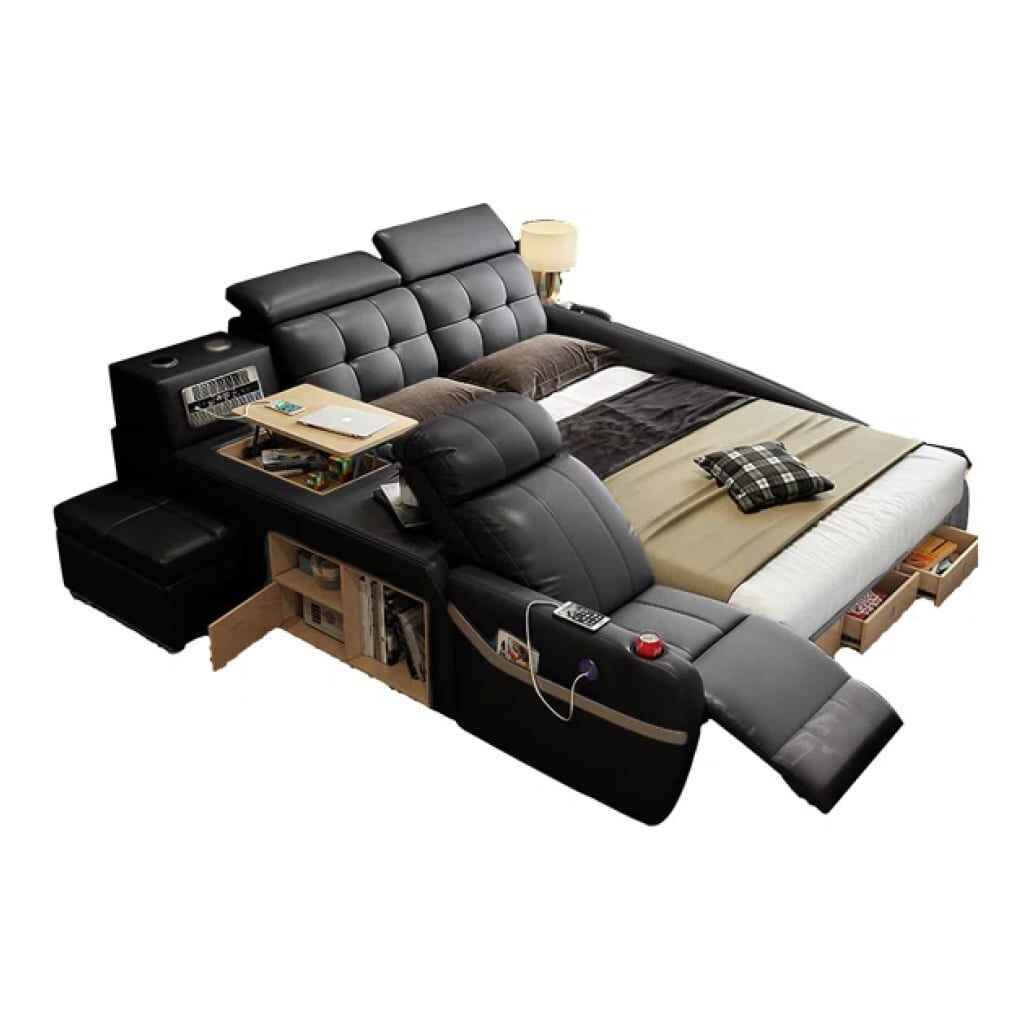 Luxury King Bed with Massage and Storage