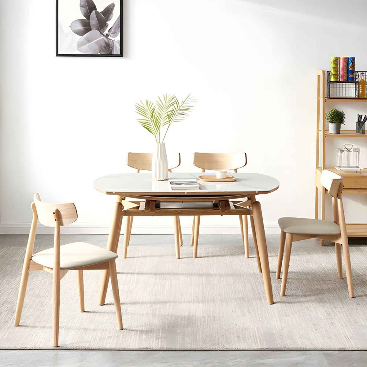 Expandable Nordic Dining Table for 6 – Modern Minimalist Home Furniture