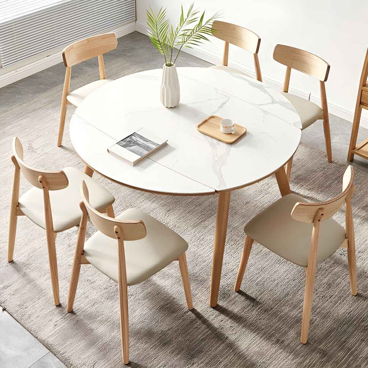 Expandable Nordic Dining Table for 6 – Modern Minimalist Home Furniture