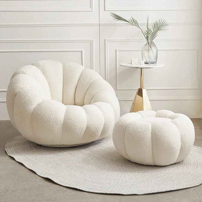 Modern Minimalist White Velvet Lazy Sofa