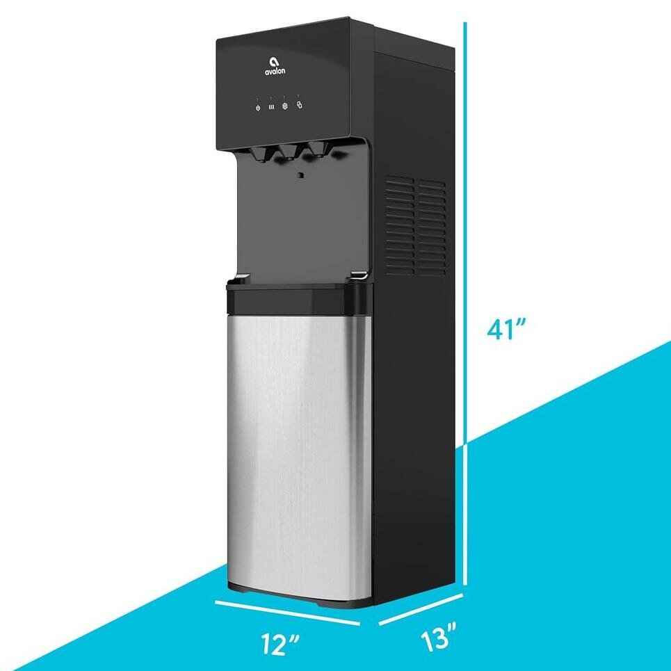 Stainless Steel & Black Water Cooler Dispenser