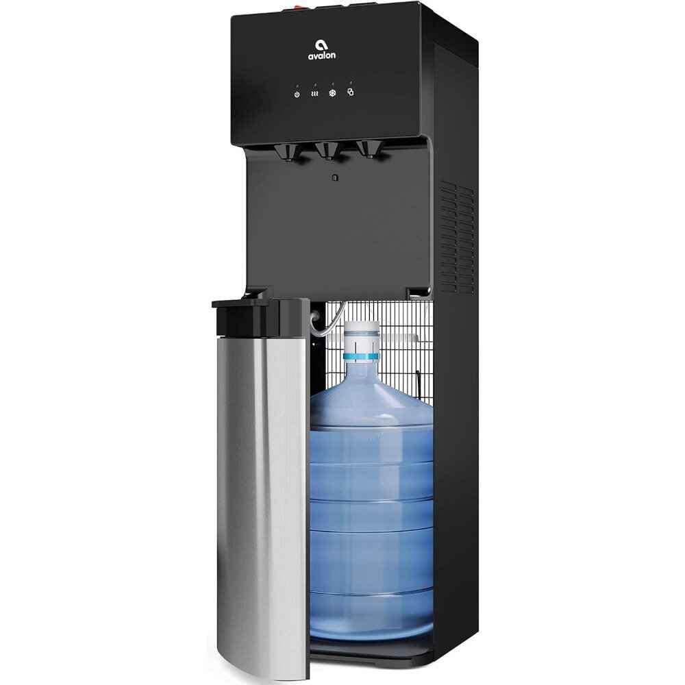 Stainless Steel & Black Water Cooler Dispenser